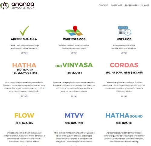 Site antigo de um cliente, antes da reforma