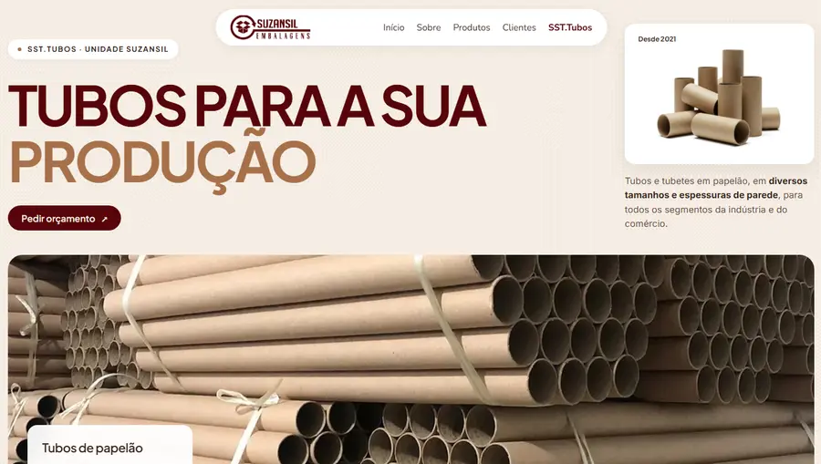 Site em produção para indústria de embalagens